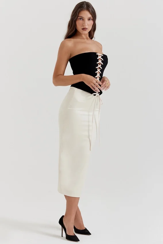 Jaina Black & Vintage Cream Strapless Corset Dress Jaina Black & Vintage Cream Strapless Corset Dress