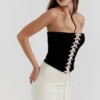 Jaina Black & Vintage Cream Strapless Corset Dress Jaina Black & Vintage Cream Strapless Corset Dress