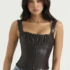 James Bitter Chocolate Vegan Leather Corset James Bitter Chocolate Vegan Leather Corset