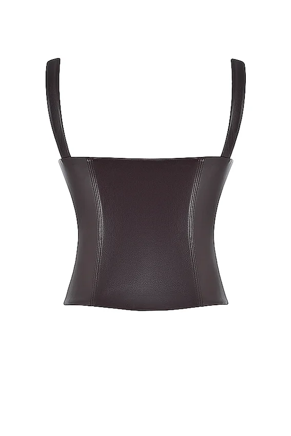 James Bitter Chocolate Vegan Leather Corset James Bitter Chocolate Vegan Leather Corset