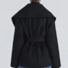 James Black Wool Shawl Collar Jacket
