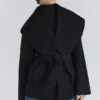 James Black Wool Shawl Collar Jacket