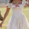 Jana White Broderie Anglaise Puff Sleeve Mini Dress