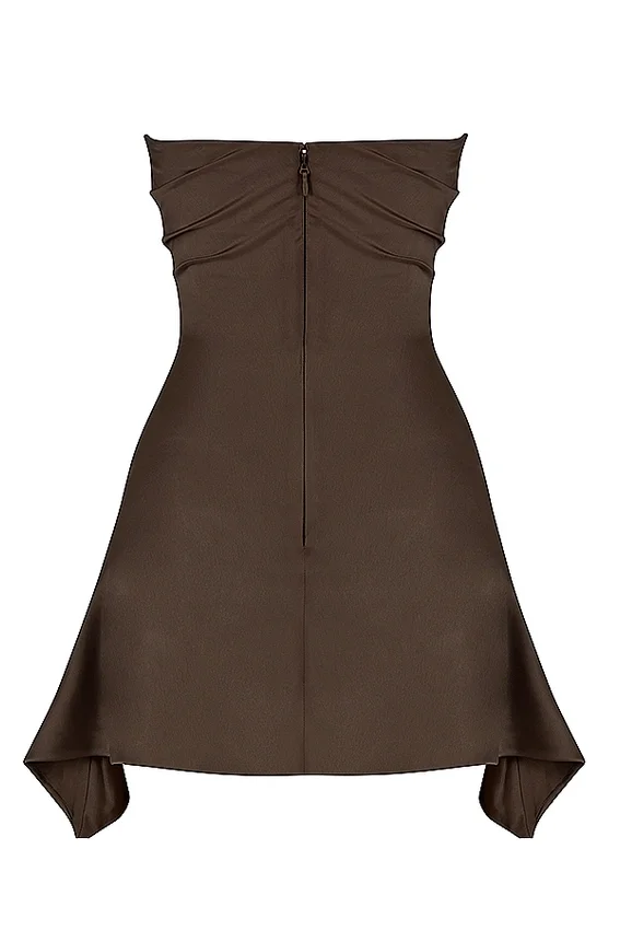 Jasmine Chocolate Draped Strapless Corset Dress Jasmine Chocolate Draped Strapless Corset Dress