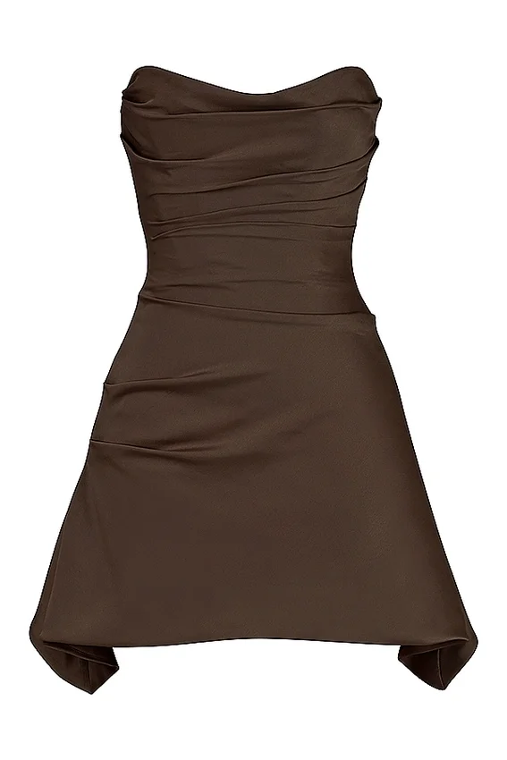 Jasmine Chocolate Draped Strapless Corset Dress Jasmine Chocolate Draped Strapless Corset Dress