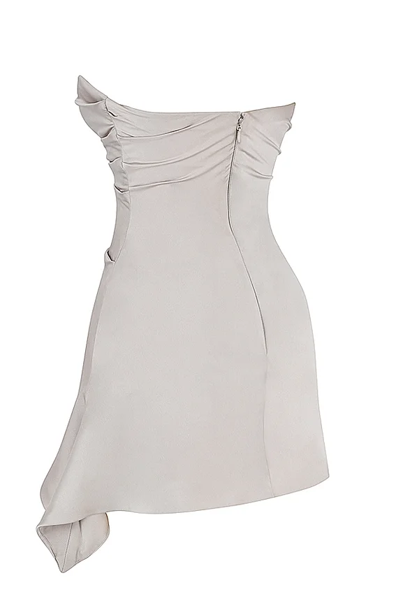 Jasmine Oyster Draped Strapless Corset Dress Jasmine Oyster Draped Strapless Corset Dress