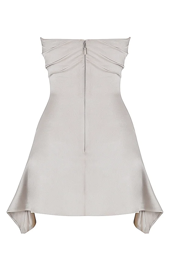 Jasmine Oyster Draped Strapless Corset Dress Jasmine Oyster Draped Strapless Corset Dress