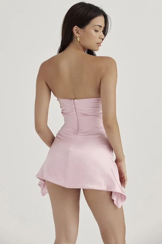 Jasmine Rose Pink Draped Strapless Corset Dress Jasmine Rose Pink Draped Strapless Corset Dress