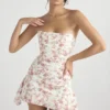 Jasmine Rose Print Draped Corset Dress Jasmine Rose Print Draped Corset Dress