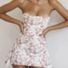 Jasmine Rose Print Draped Corset Dress Jasmine Rose Print Draped Corset Dress