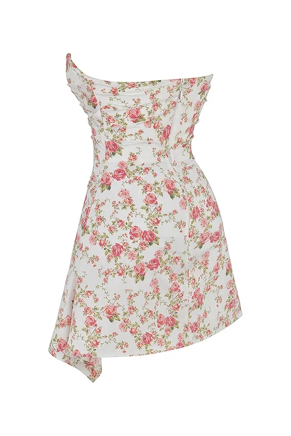 Jasmine Rose Print Draped Corset Dress Jasmine Rose Print Draped Corset Dress