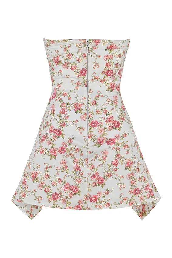 Jasmine Rose Print Draped Corset Dress Jasmine Rose Print Draped Corset Dress