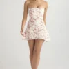 Jasmine Rose Print Draped Corset Dress Jasmine Rose Print Draped Corset Dress