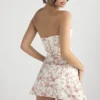 Jasmine Rose Print Draped Corset Dress Jasmine Rose Print Draped Corset Dress