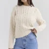 Jasper Cream Chunky Cable Knit Sweater