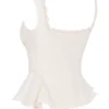 Jean Vintage Cream Cotton Broderie Anglais Peplum Top Jean Vintage Cream Cotton Broderie Anglais Peplum Top