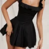 Jemima Black Pin Tuck Pleated Dress Jemima Black Pin Tuck Pleated Dress