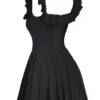 Jemima Black Pin Tuck Pleated Dress Jemima Black Pin Tuck Pleated Dress