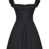 Jemima Black Pin Tuck Pleated Dress Jemima Black Pin Tuck Pleated Dress