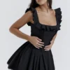 Jemima Black Pin Tuck Pleated Dress Jemima Black Pin Tuck Pleated Dress