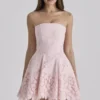Jemima Pink Strapless Cut Out Broderie Anglaise Mini Dress Jemima Pink Strapless Cut Out Broderie Anglaise Mini Dress
