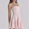 Jemima Pink Strapless Cut Out Broderie Anglaise Mini Dress Jemima Pink Strapless Cut Out Broderie Anglaise Mini Dress