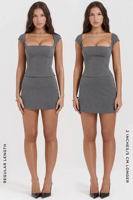 Jessamine Grey A-Line Mini Skirt Jessamine Grey A-Line Mini Skirt