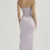 Jia Grey Satin Gathered Maxi Skirt