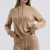 Jionni Camel Cashmere Blend Hoodie Jionni Camel Cashmere Blend Hoodie