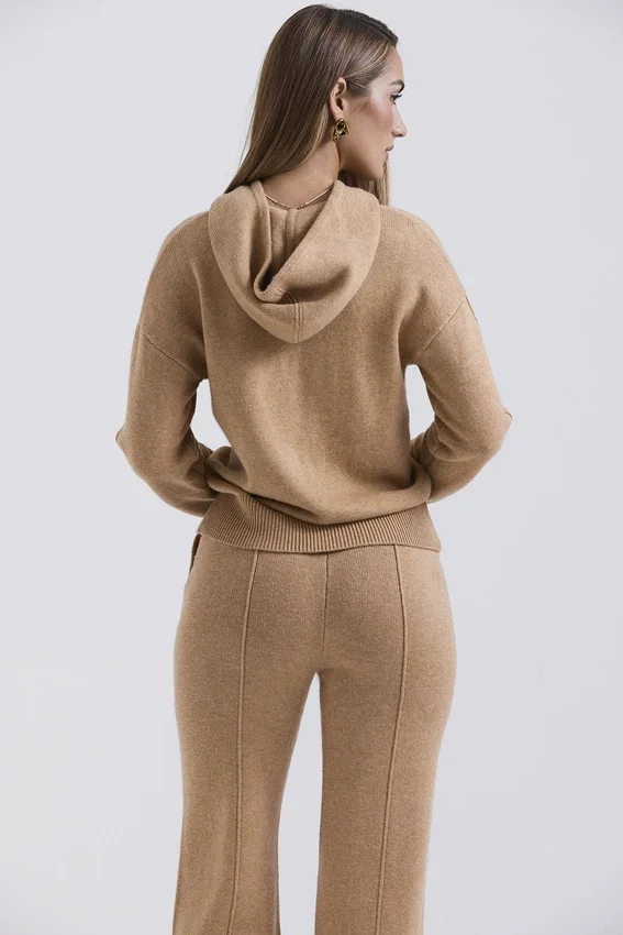 Jionni Camel Cashmere Blend Hoodie Jionni Camel Cashmere Blend Hoodie