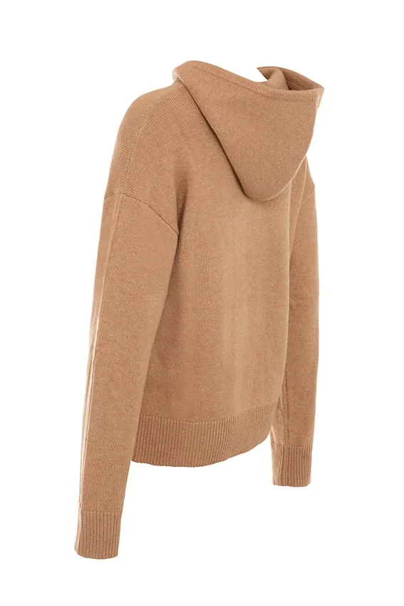 Jionni Camel Cashmere Blend Hoodie Jionni Camel Cashmere Blend Hoodie