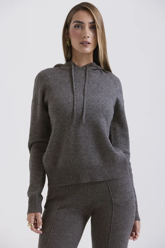Jionni Charcoal Cashmere Blend Hoodie Jionni Charcoal Cashmere Blend Hoodie