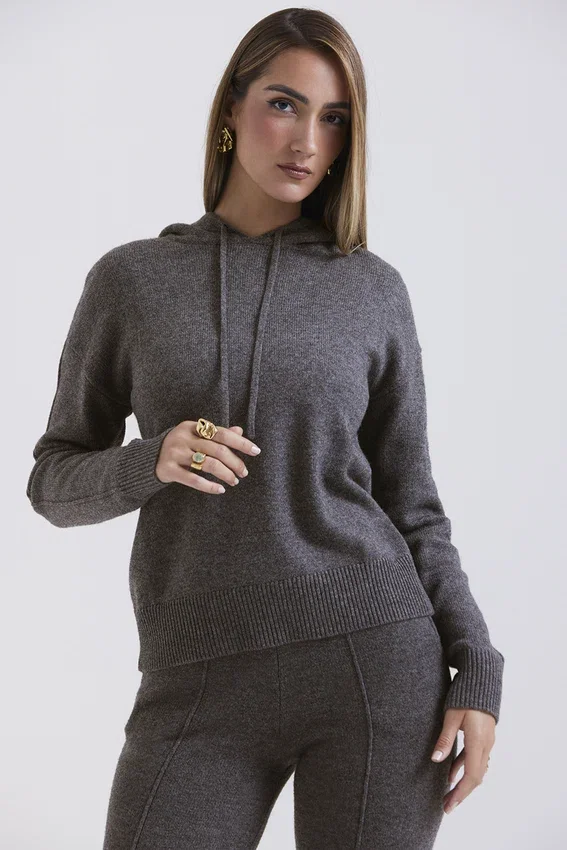 Jionni Charcoal Cashmere Blend Hoodie Jionni Charcoal Cashmere Blend Hoodie
