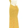 Joan Apricot Lace Up Back Maxi Dress Joan Apricot Lace Up Back Maxi Dress