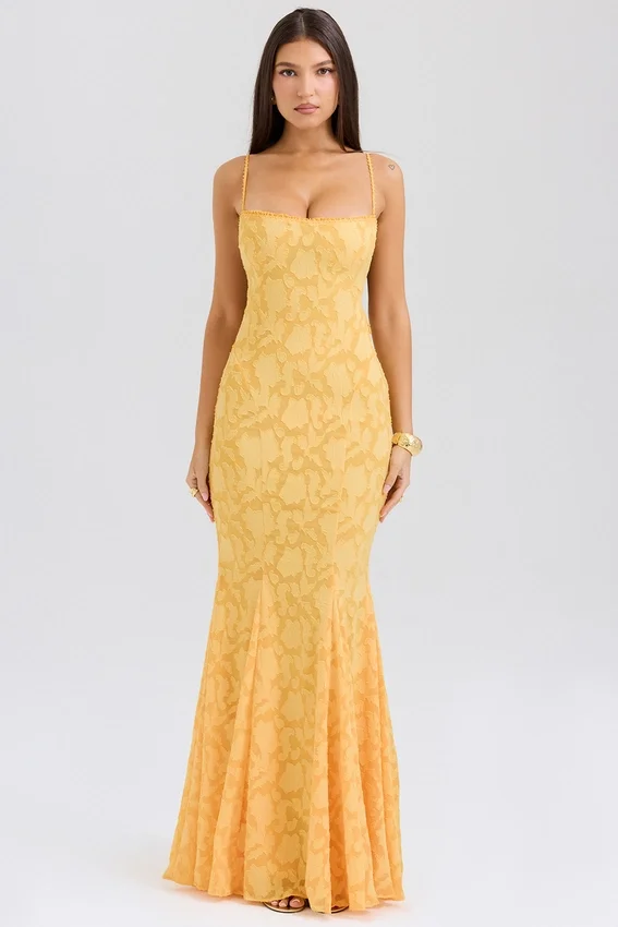 Joan Apricot Lace Up Back Maxi Dress Joan Apricot Lace Up Back Maxi Dress