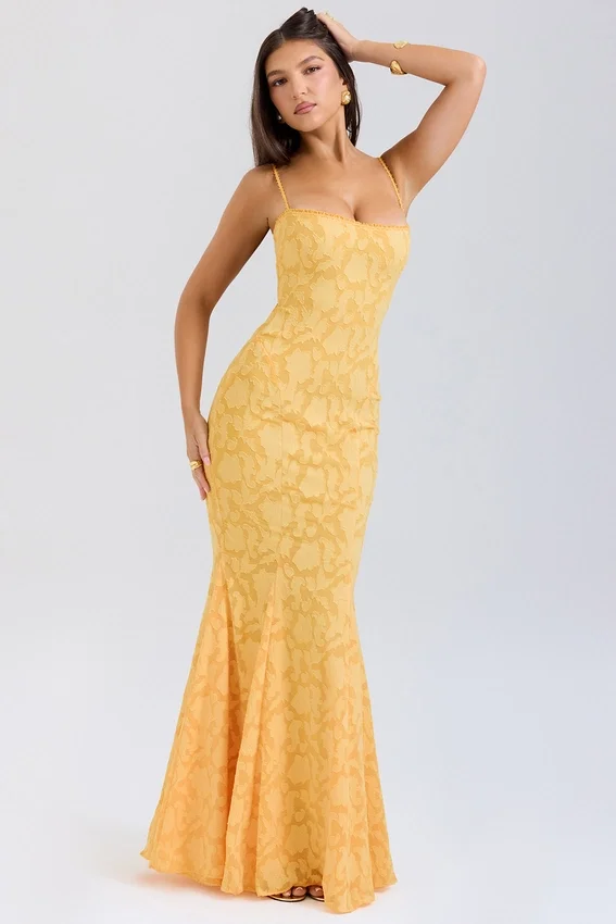 Joan Apricot Lace Up Back Maxi Dress Joan Apricot Lace Up Back Maxi Dress