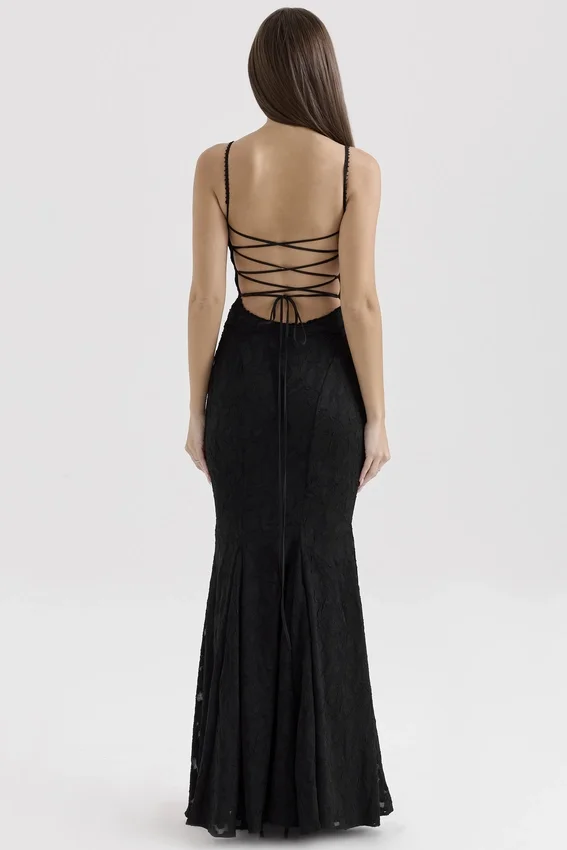 Joan Black Lace Maxi Dress Joan Black Lace Maxi Dress
