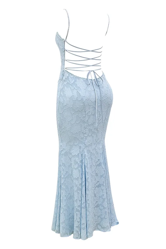 Joan Bluebell Lace Up Back Maxi Dress Joan Bluebell Lace Up Back Maxi Dress