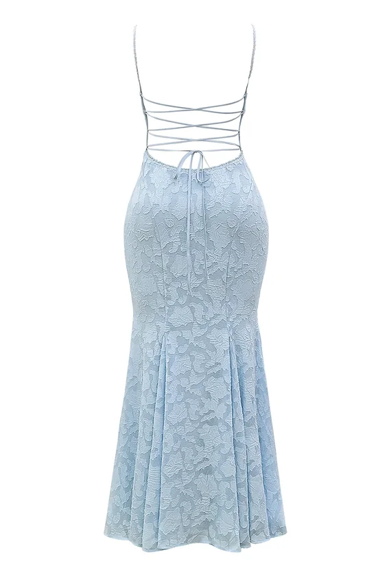 Joan Bluebell Lace Up Back Maxi Dress Joan Bluebell Lace Up Back Maxi Dress