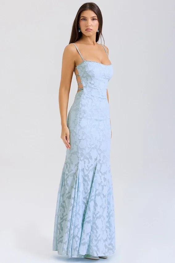 Joan Bluebell Lace Up Back Maxi Dress Joan Bluebell Lace Up Back Maxi Dress