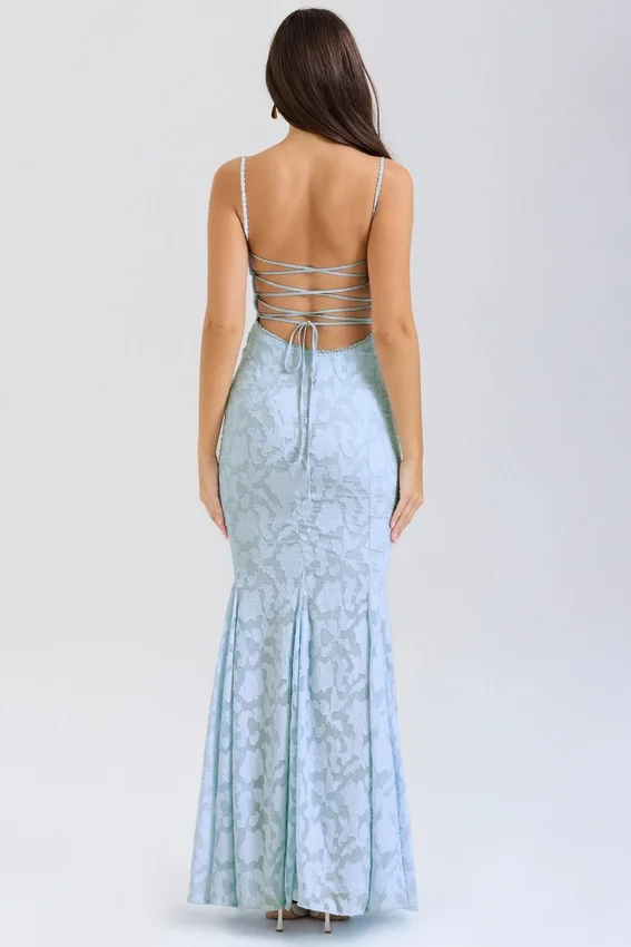 Joan Bluebell Lace Up Back Maxi Dress Joan Bluebell Lace Up Back Maxi Dress
