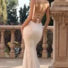 Joan Ivory Lace Up Back Maxi Dress Joan Ivory Lace Up Back Maxi Dress