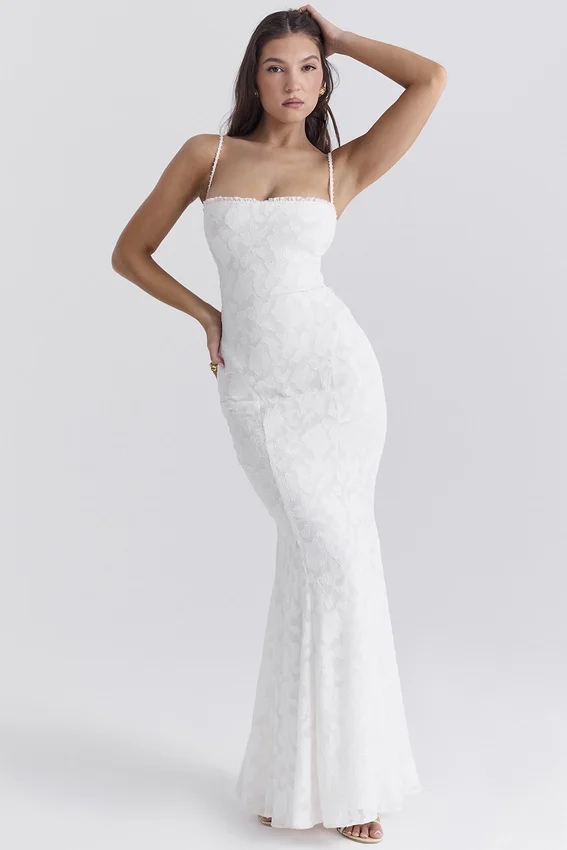 Joan Ivory Lace Up Back Maxi Dress Joan Ivory Lace Up Back Maxi Dress