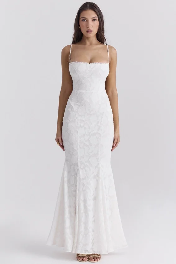 Joan Ivory Lace Up Back Maxi Dress Joan Ivory Lace Up Back Maxi Dress