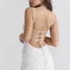 Joan Ivory Lace Up Back Maxi Dress Joan Ivory Lace Up Back Maxi Dress