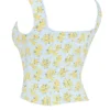 Juana Soft Blue Vintage Floral Print Cotton Top Juana Soft Blue Vintage Floral Print Cotton Top
