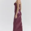 Juliana Cabernet Vegan Leather Midi Dress