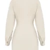 Julietta Beige Linen Cutout Shirt Dress