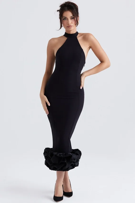 Juniper Black Peplum Midi Dress Juniper Black Peplum Midi Dress