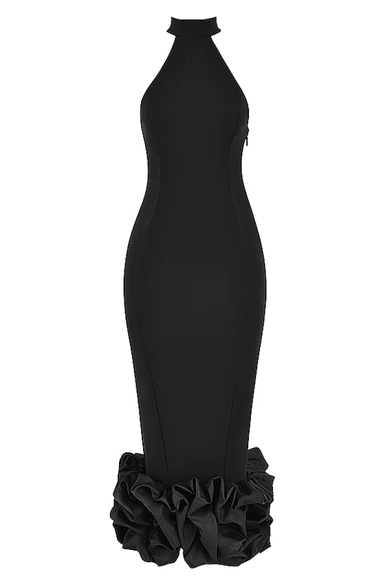 Juniper Black Peplum Midi Dress Juniper Black Peplum Midi Dress